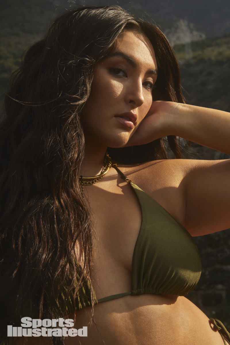 Yumi Nu was photographed by James Macari in Montenegro.  Swimsuit by Ola Vida. Necklace by Michelle Ross.
